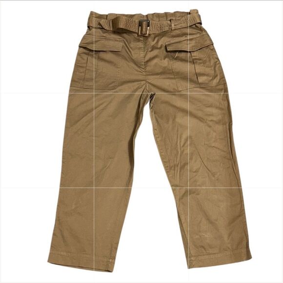 H&M Tan Khaki Cargo Belted Ankle Length Pants(Size 14) - Picture 2 of 7